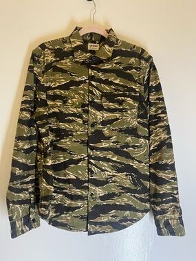 Todd Snyder Men’s Tiger Stripe Camo Shirt Jacket - Green/Black